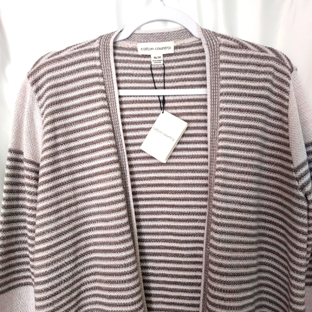 Cotton Candy Striped Cardigan Fall Sweater NWT